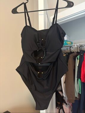 Black Cutout One-Piece Bathing Suit